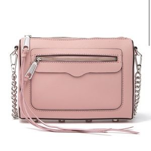 Rebecca Minkoff Avery Crossbody Bag Pink Saffiano Leather Detachable Strap NWOT